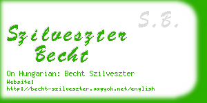 szilveszter becht business card